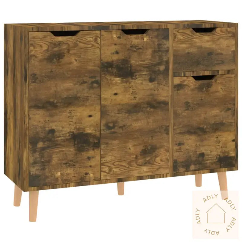 Skjenk Røkt Eik 90X30X72 Cm Konstruert Tre