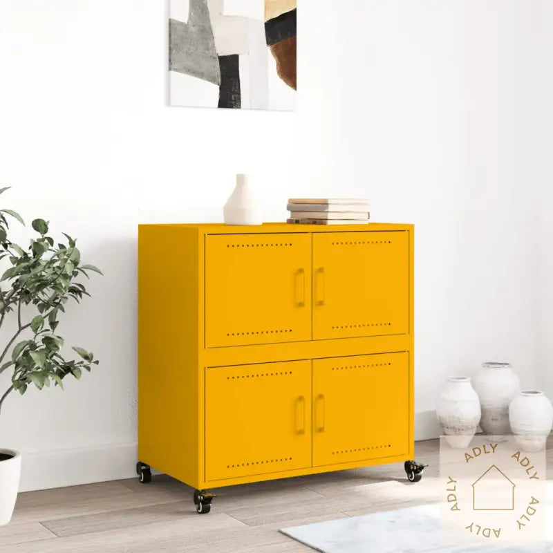 Skjenk Sennepsgul 68X39X72 Cm Stål
