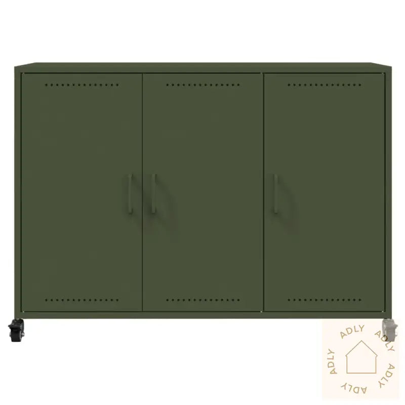 Skjenk Olivengrønn 100,5X39X72 Cm Stål