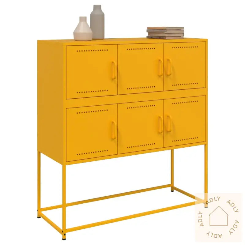 Skjenk Sennepsgul 100,5X39X107 Cm Stål