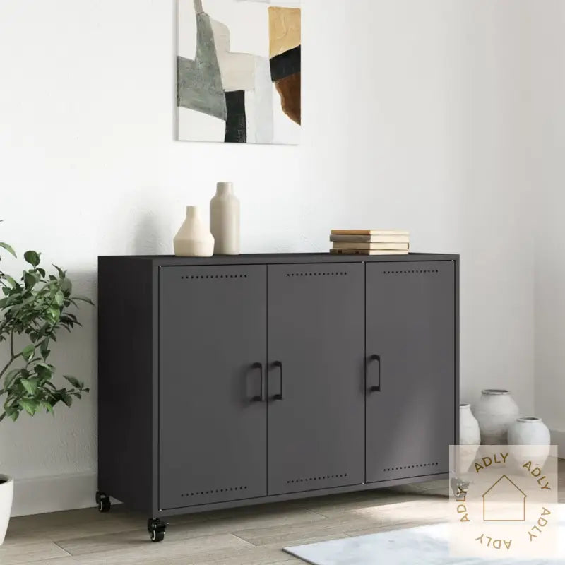 Skjenk Svart 100,5X39X72 Cm Stål