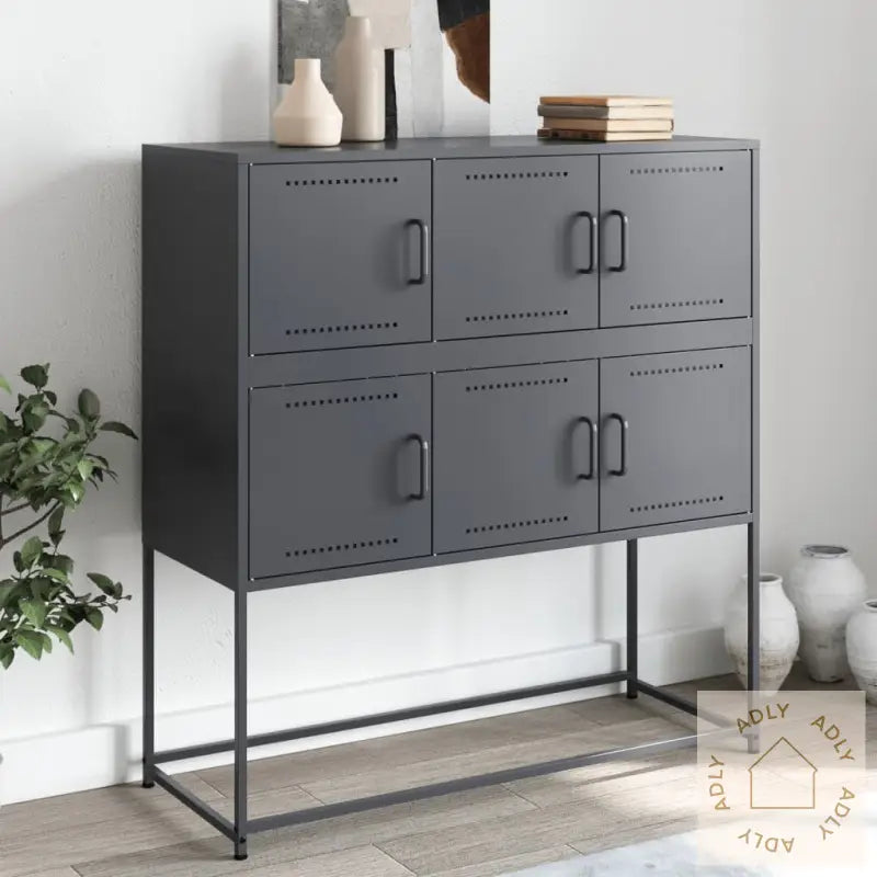 Skjenk Antrasitt 100,5X39X107 Cm Stål