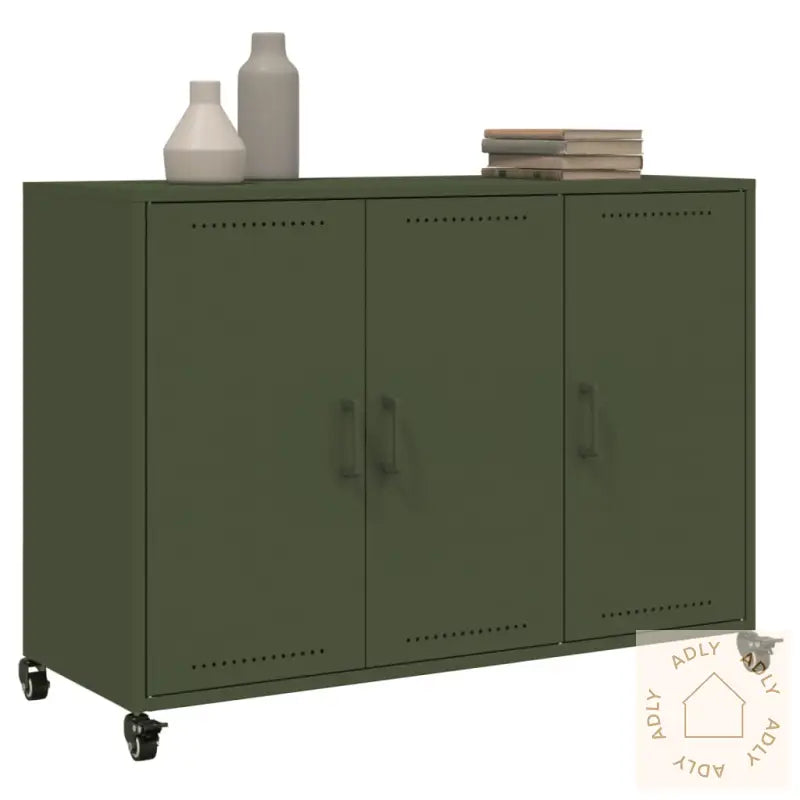 Skjenk Olivengrønn 100,5X39X72 Cm Stål