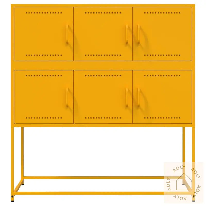 Skjenk Sennepsgul 100,5X39X107 Cm Stål