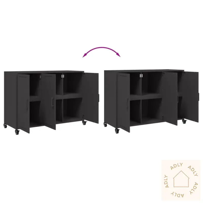 Skjenk Svart 100,5X39X72 Cm Stål