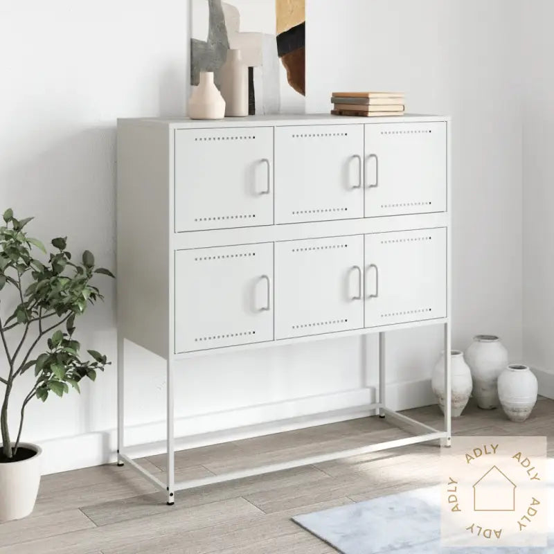 Skjenk Hvit 100,5X39X107 Cm Stål