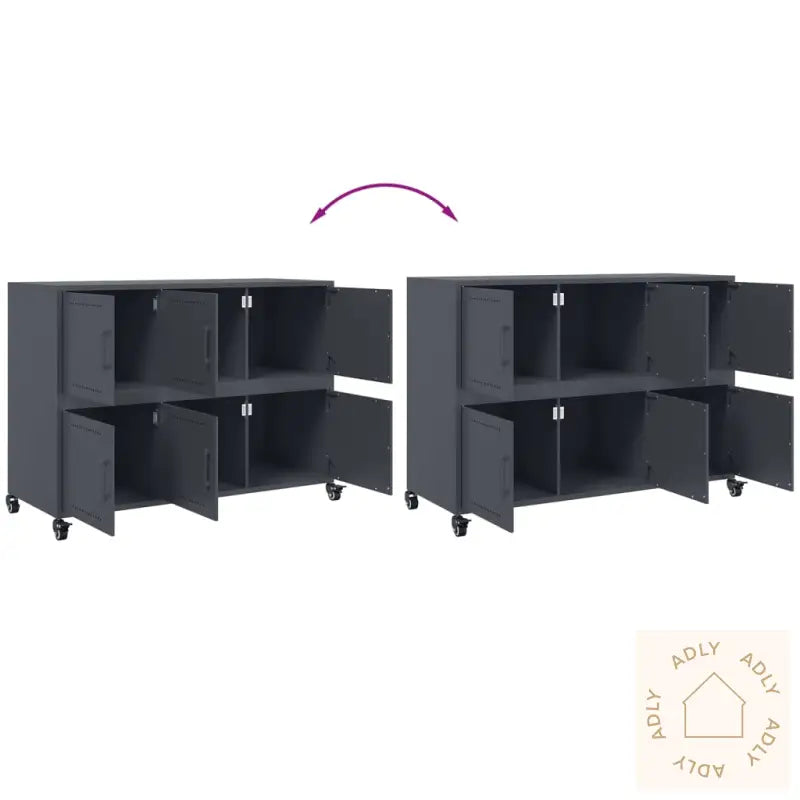 Skjenk Antrasitt 100,5X39X72 Cm Stål