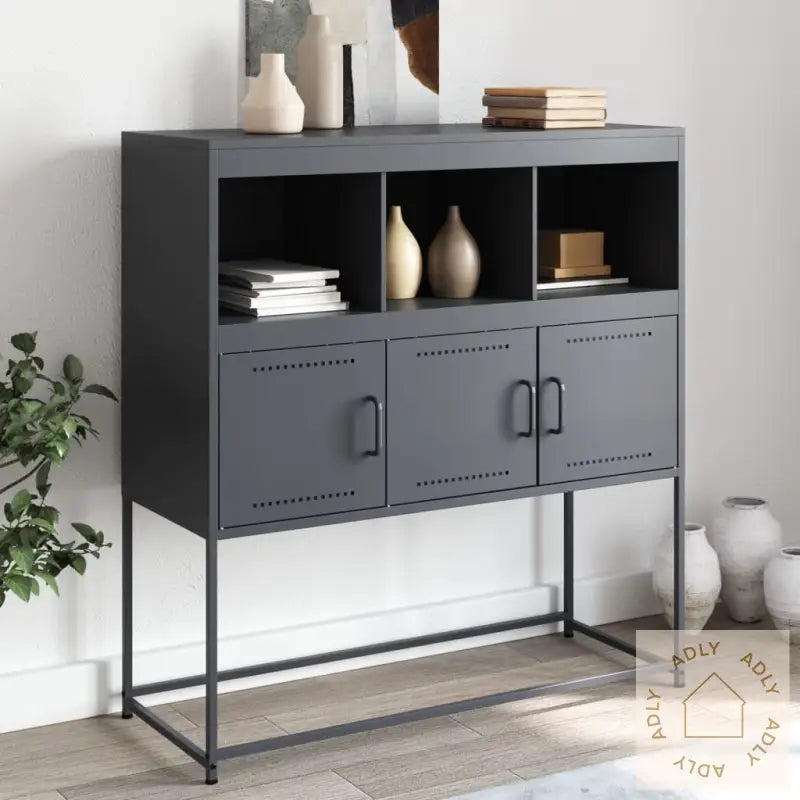 Skjenk Antrasitt 100,5X39X107 Cm Stål
