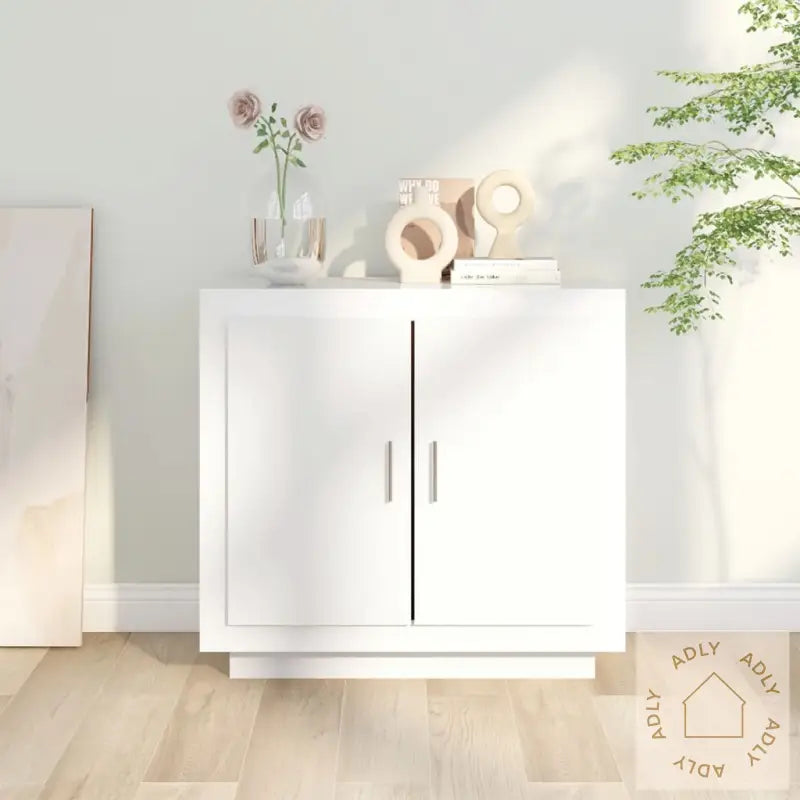 Skjenk Hvit 80X40X75 Cm Konstruert Tre