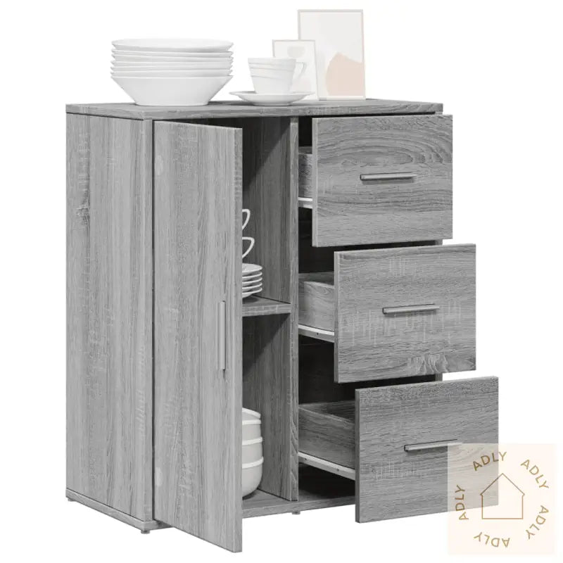 Skjenk Grå Sonoma 60X31X70 Cm Konstruert Tre