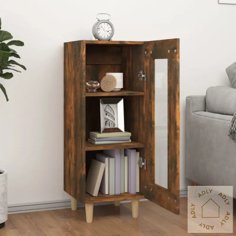 Skjenk Røkt Eik 34,5X34X90 Cm Konstruert Tre