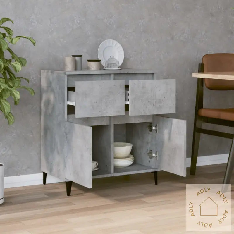 Skjenk Betonggrå 60X35X70 Cm Konstruert Tre