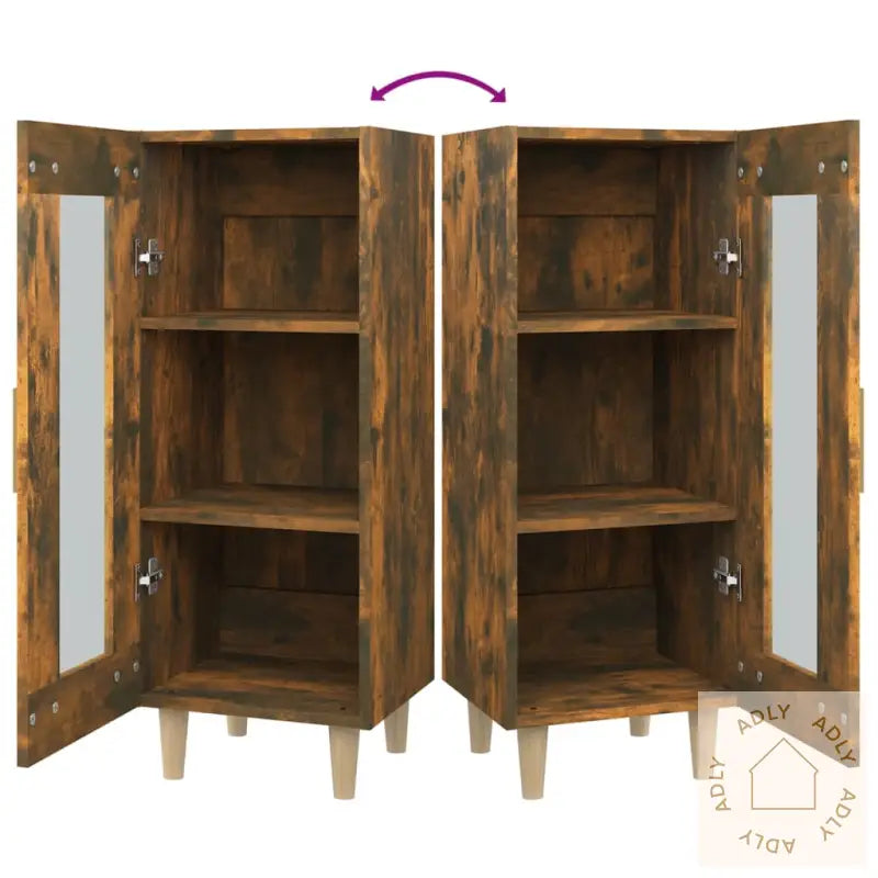 Skjenk Røkt Eik 34,5X34X90 Cm Konstruert Tre