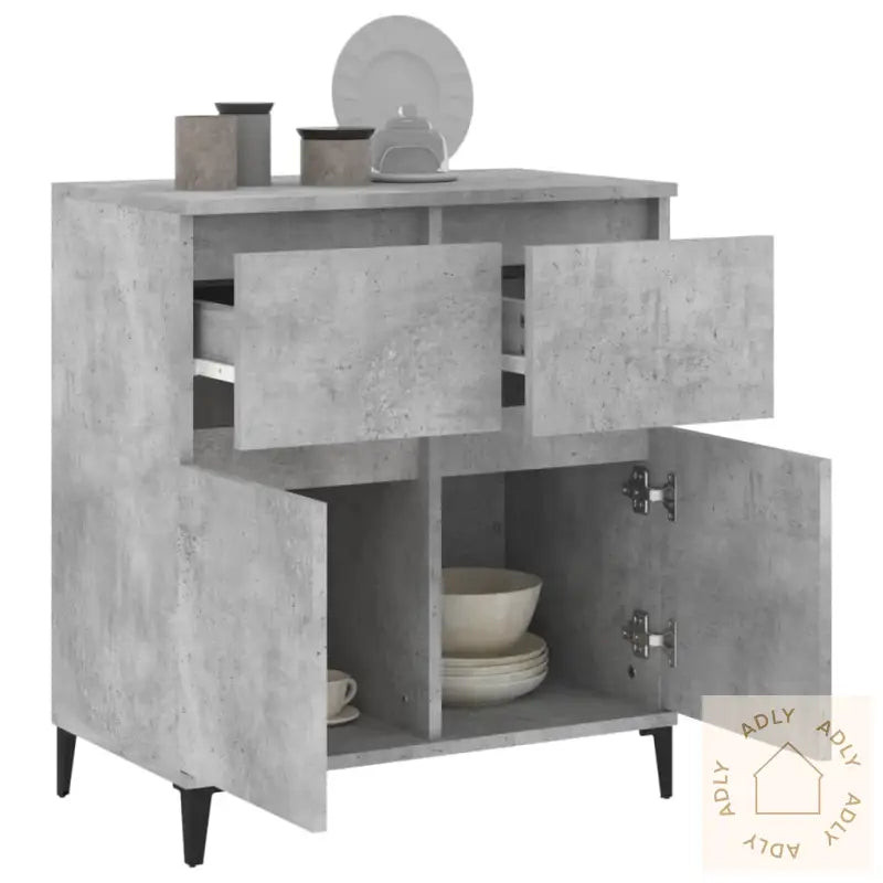 Skjenk Betonggrå 60X35X70 Cm Konstruert Tre