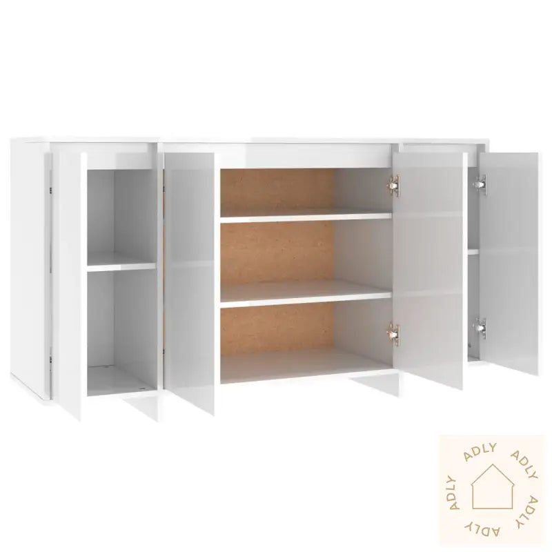 Skjenk Høyglans Hvit 135X41X75 Cm Konstruert Tre