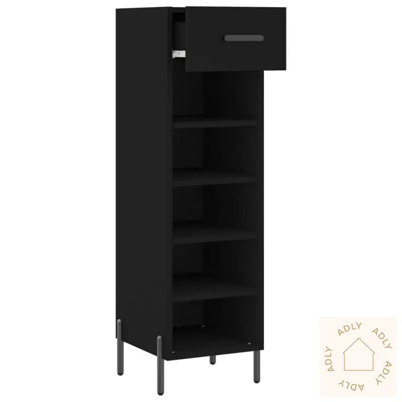 Skohylle Svart 30X35X105 Cm Konstruert Tre