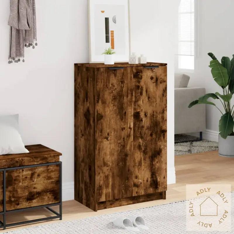 Skoskap Røkt Eik 59X35X100 Cm Konstruert Tre