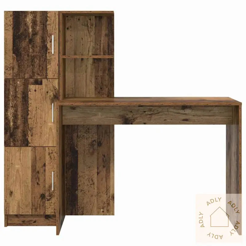 Skrivebord Med Oppbevaring Gammelt Tre Konstruert Tre