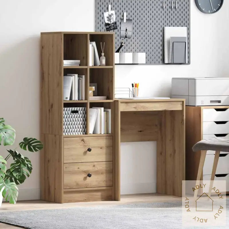Skrivebord Med Lagring Artisan Eik Konstruert Tre