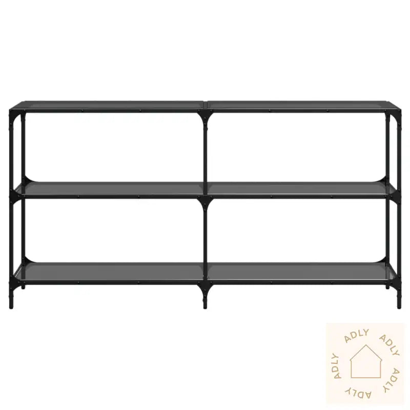 Konsollbord Med Svart Glassplate 158,5X30X81 Cm Stål