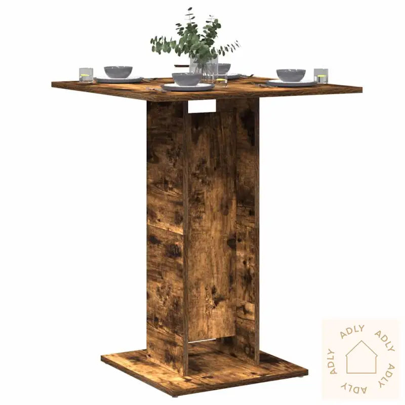 Bistrobord Røkt Eik 60X60X75 Cm Konstruert Tre