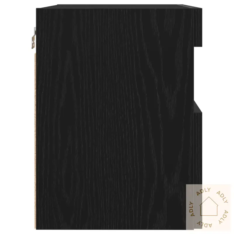 Tv Veggskap Med Led Lys 2 Stk Svart Eik 60X30X40 Cm