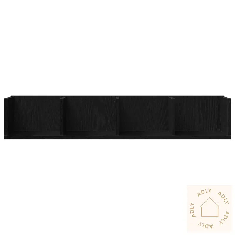 Cd Vegghylle Svart Eik 100X18X18 Cm Konstruert Tre