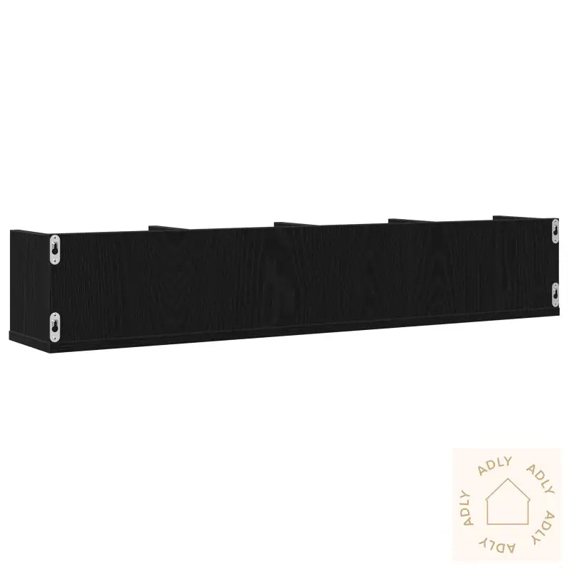 Cd Vegghylle Svart Eik 100X18X18 Cm Konstruert Tre