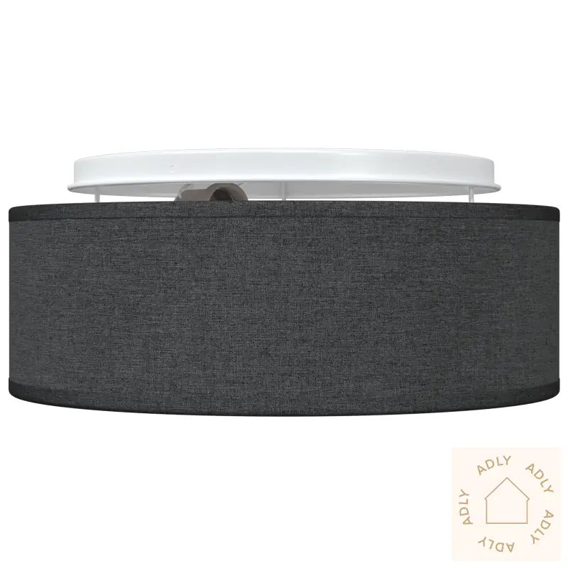 Taklampe Flush Mount Svart Ø 30 Cm Stoff E27