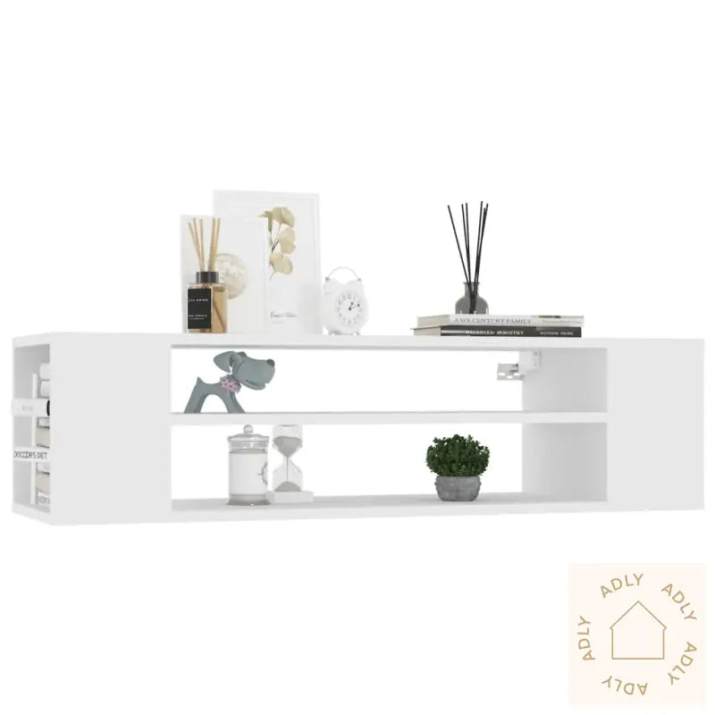 Hengende Tv-Benk Hvit 100X30X26,5 Cm Konstruert Tre