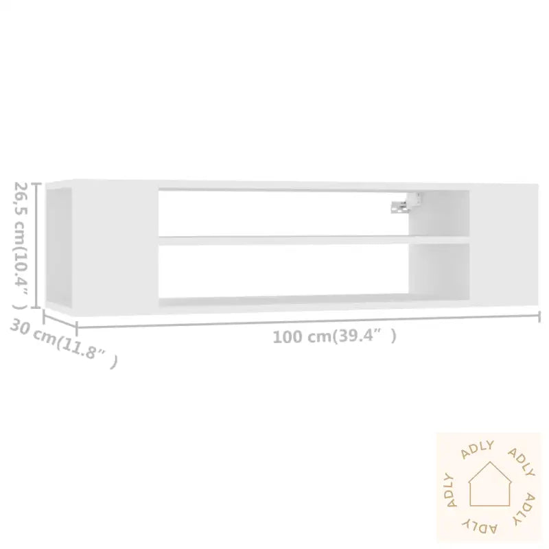Hengende Tv-Benk Hvit 100X30X26,5 Cm Konstruert Tre