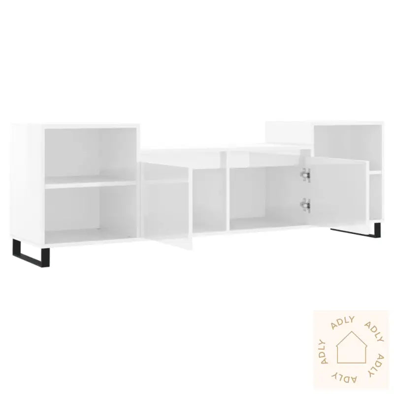 Tv-Benk Høyglans Hvit 160X35X55 Cm Konstruert Tre