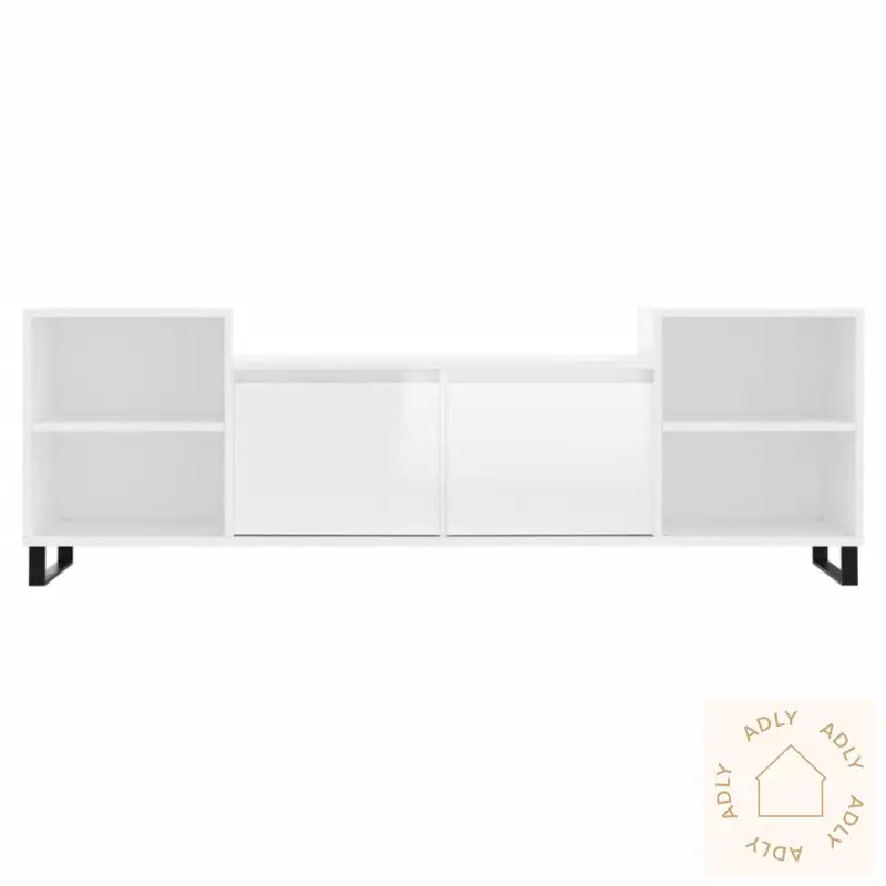 Tv-Benk Høyglans Hvit 160X35X55 Cm Konstruert Tre