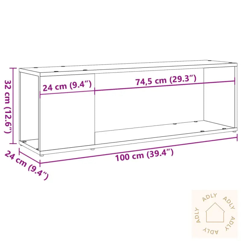 Tv-Benk Gammelt Tre 100X24X32 Cm Konstruert Tre