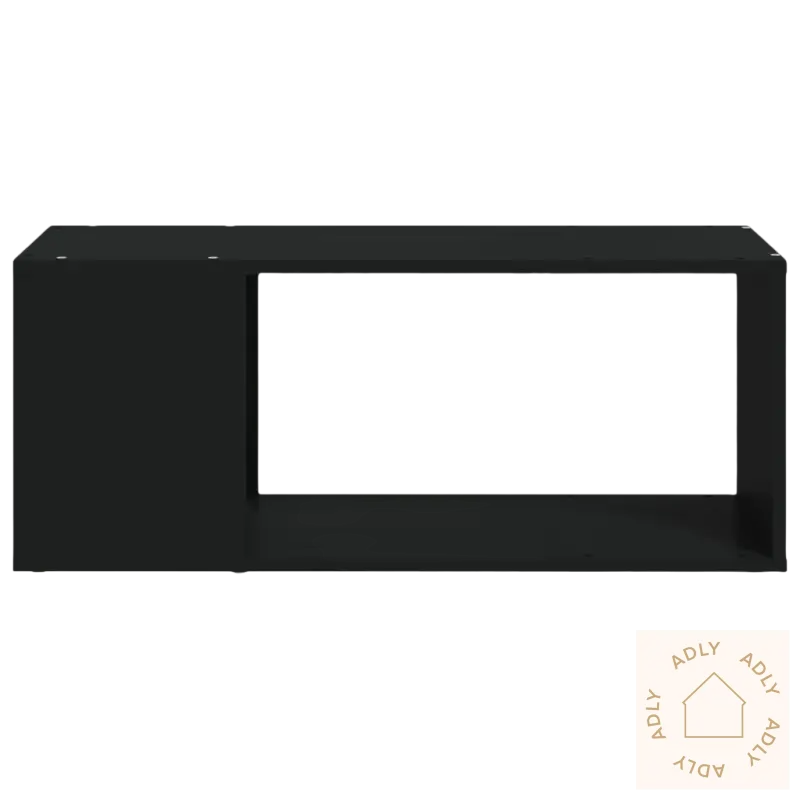 Black rectangular shelf unit on Stilig TV-benk med tidløst design til møbler til hjemmet