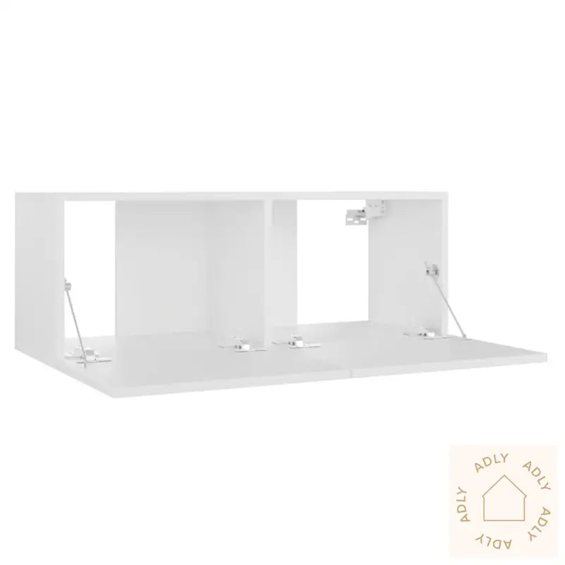 Tv-Benksett 3 Deler Hvit Konstruert Tre