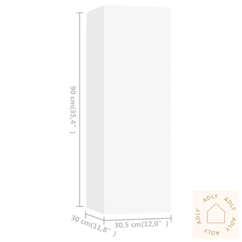 Tv-Benksett 3 Deler Hvit Konstruert Tre