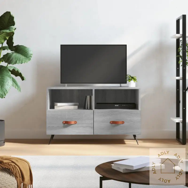 Tv-Benk Grå Sonoma 80X36X50 Cm Konstruert Tre