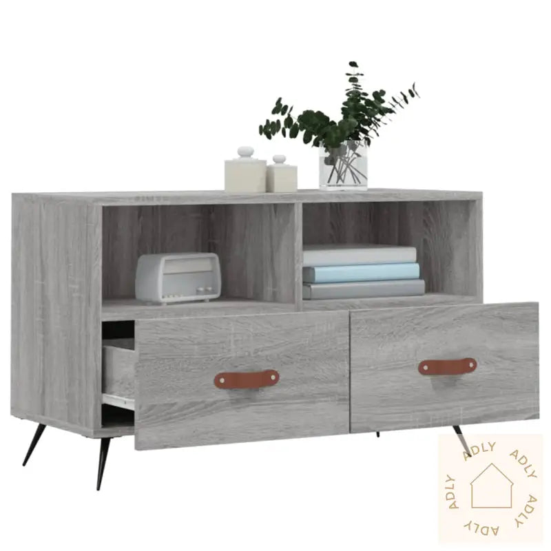 Tv-Benk Grå Sonoma 80X36X50 Cm Konstruert Tre