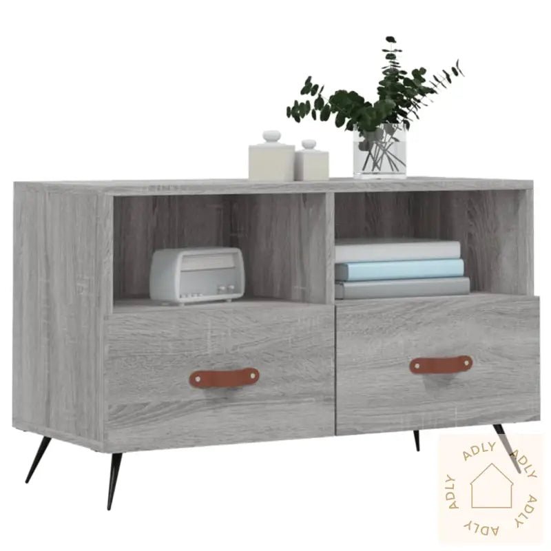 Tv-Benk Grå Sonoma 80X36X50 Cm Konstruert Tre