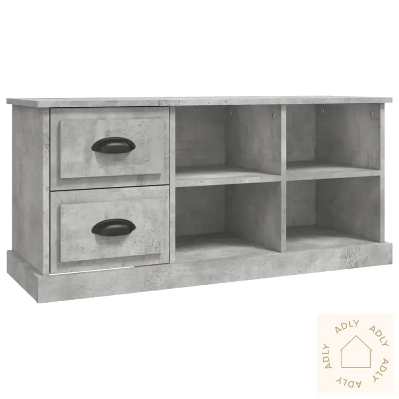 Tv-Benk Betonggrå 102X35,5X47,5 Cm Konstruert Tre