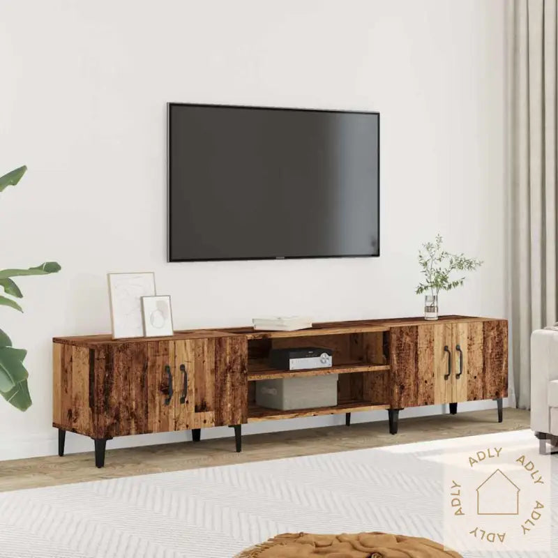 Tv-Benk Gammelt Tre 180X31,5X40 Cm Konstruert Tre