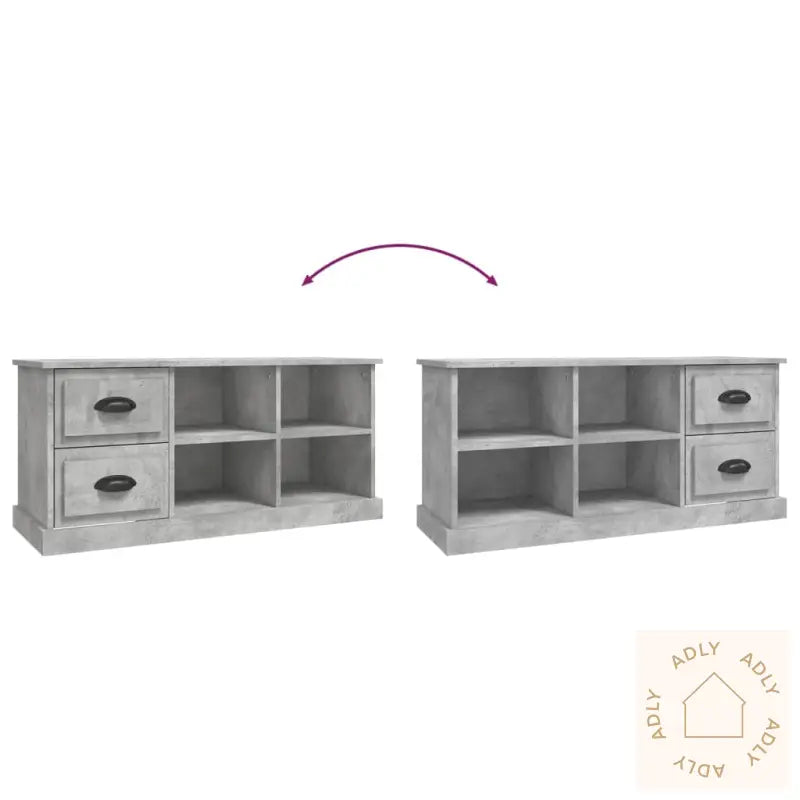 Tv-Benk Betonggrå 102X35,5X47,5 Cm Konstruert Tre