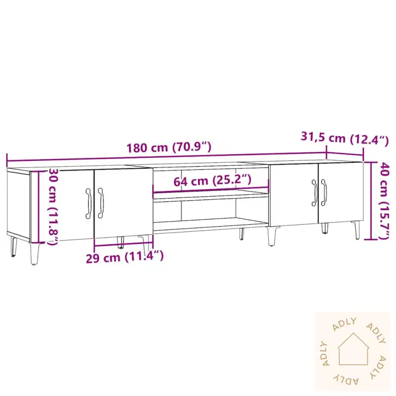 Tv-Benk Gammelt Tre 180X31,5X40 Cm Konstruert Tre