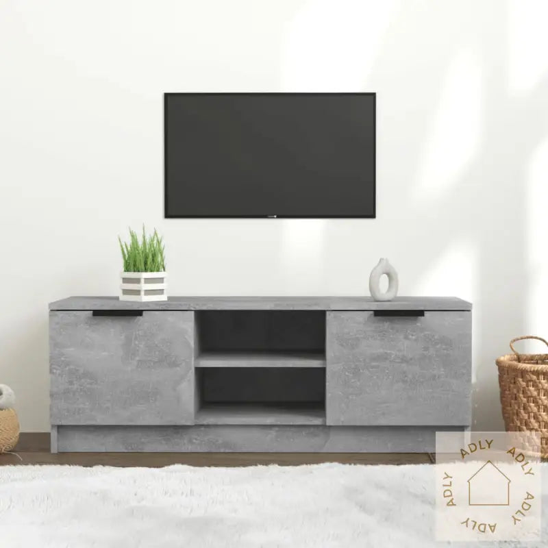 Tv-Benk Betonggrå 102X35X36,5 Cm Konstruert Tre