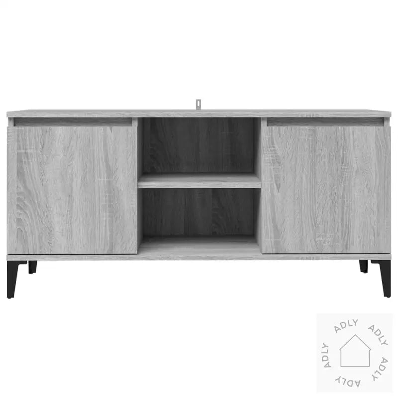 Tv-Benk Med Metallben Grå Sonoma 103,5X35X50 Cm