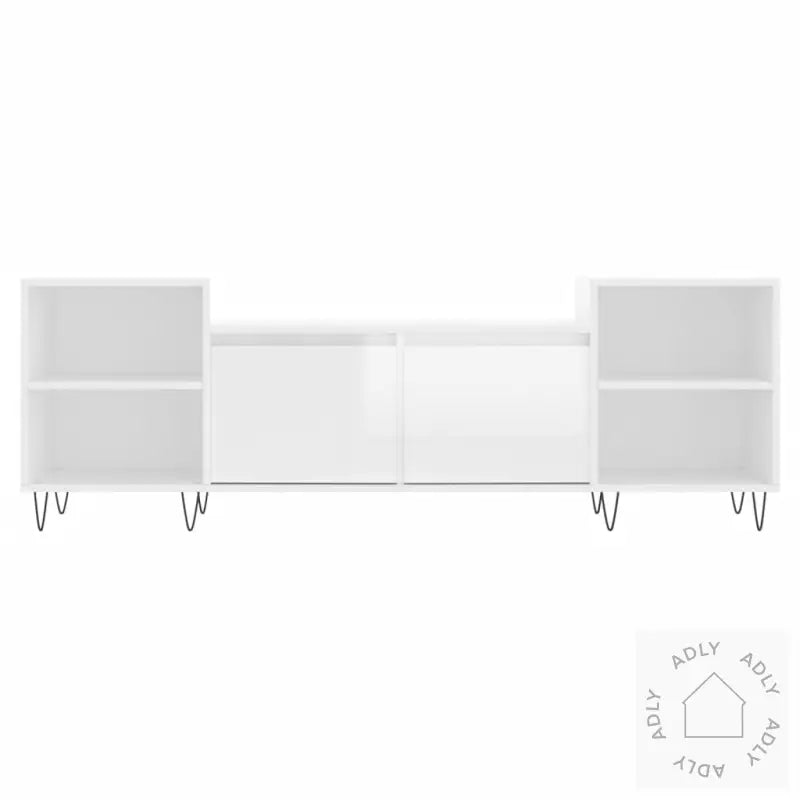 Tv-Benk Høyglans Hvit 160X35X55 Cm Konstruert Tre