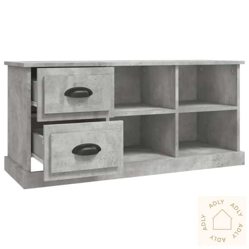 Tv-Benk Betonggrå 102X35,5X47,5 Cm Konstruert Tre
