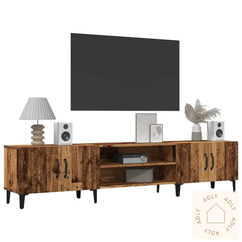 Tv-Benk Gammelt Tre 180X31,5X40 Cm Konstruert Tre