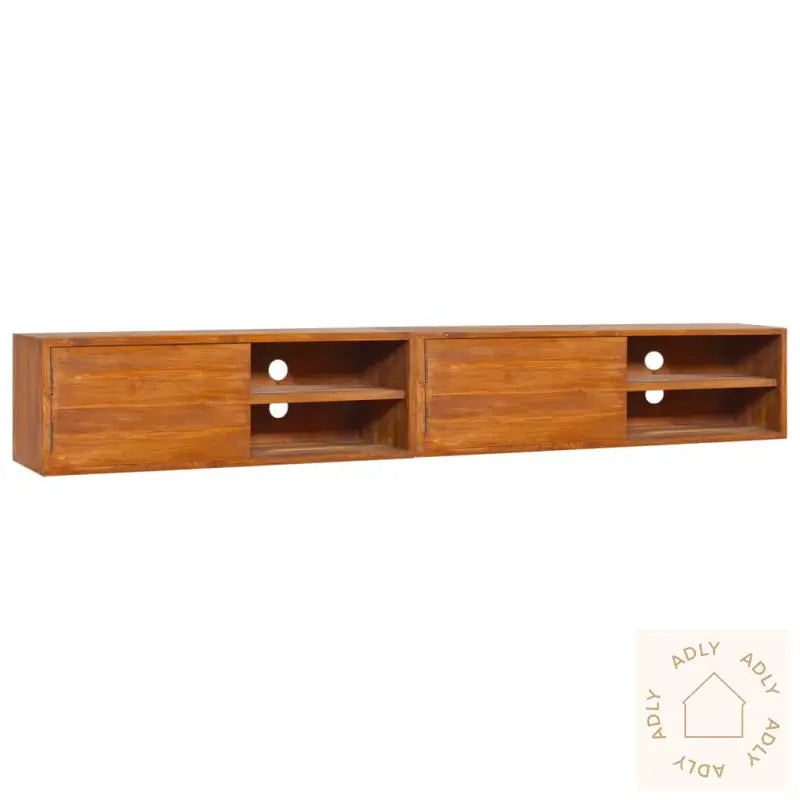 Veggmontert Tv-Benk 180X30X30 Cm Heltre Teak